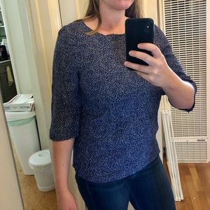 H&M Speckled Navy Blouse, Size 6